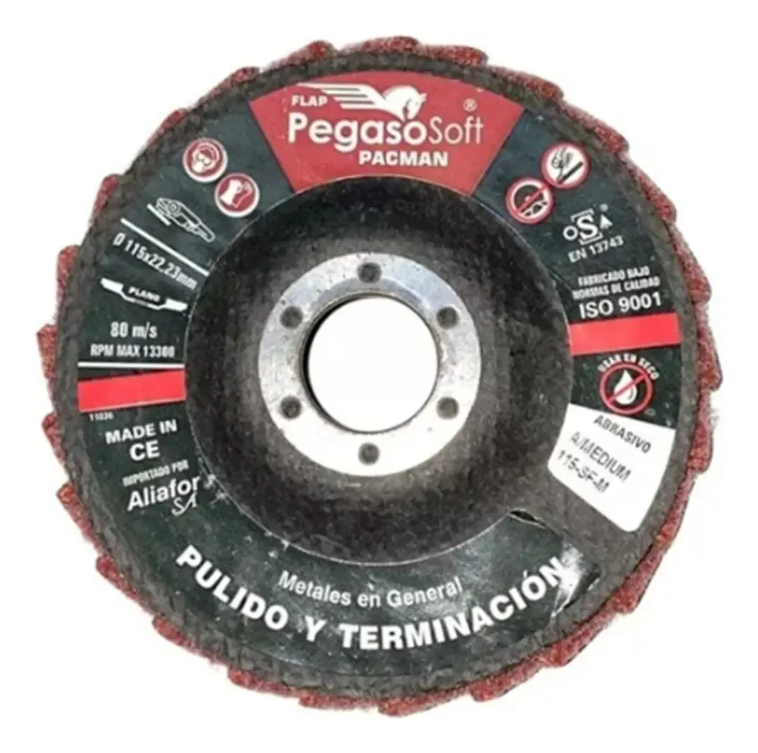Disco de terminação de aba polida 115 mm de grão médio Pegasus Color Bordeaux