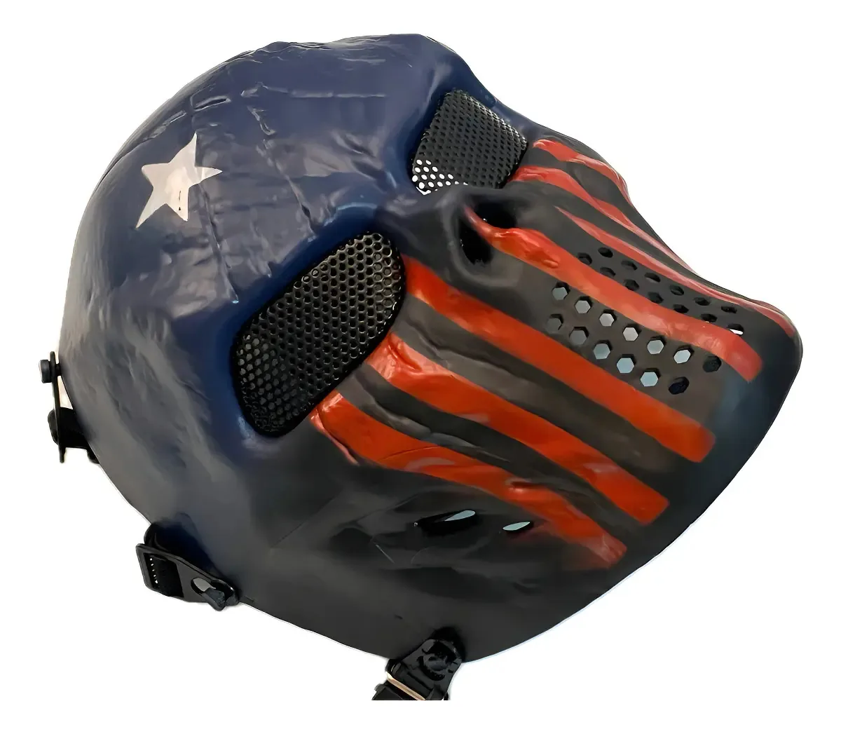 Mascara Protecao Caveira Airsoft Paintball Combat Arms Ava Cor Azul Vermelho Branco Preto Desenho Highest-rated Tamanho Universal