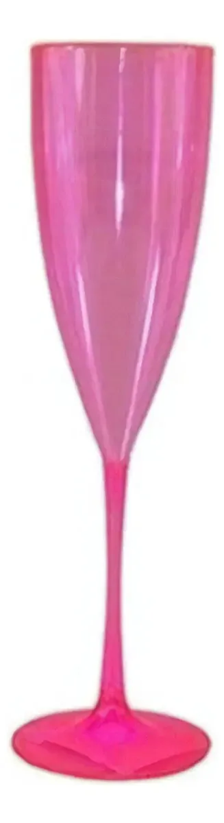 10 Taças Champagne Rosa Transparente 180ml Cor Rosa