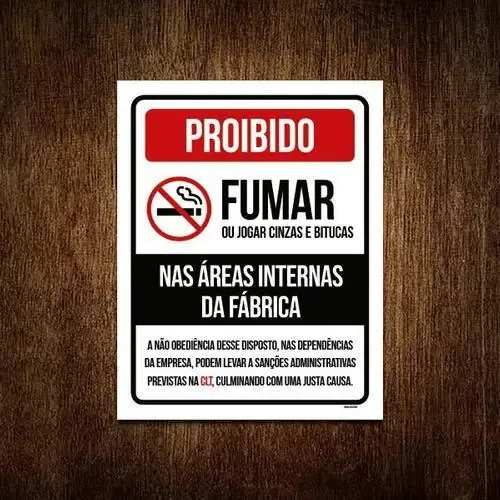 Kit 10 Placa Proibido Gumar Áreas Internas Fábricas
