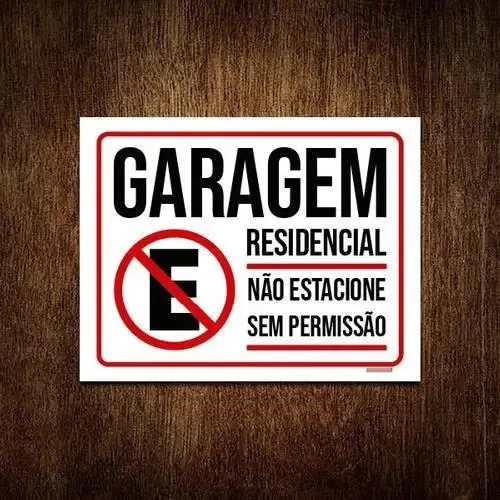Kit 10 Placas Garagem Residencial Não Estacione Permissão