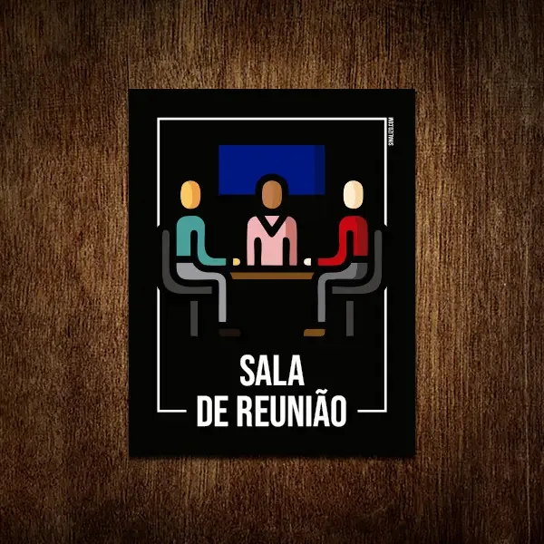 Placa Sinalização - Setor Sala De Reunião 18x23