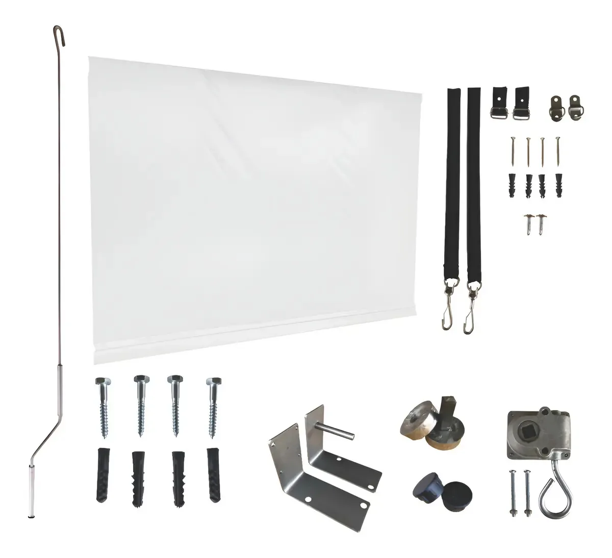 Toldo Cortina Retrátil Vertical 2,60x1,99 Kit Cor Branco