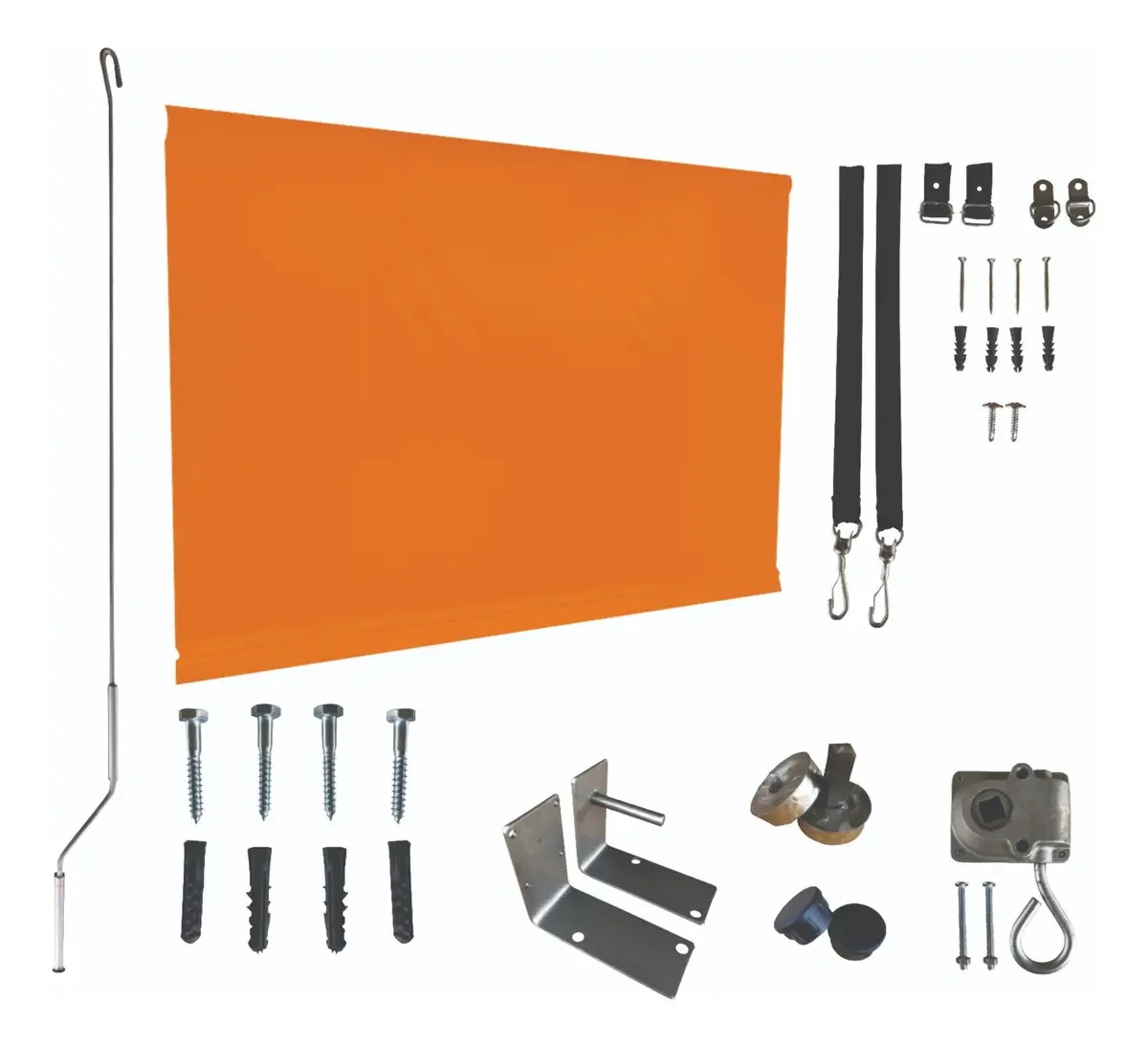 Toldo Cortina Retrátil Vertical 2,60x1,99 Kit Cor Laranja