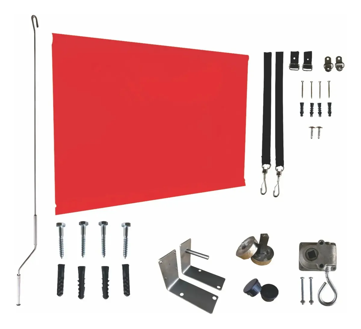 Toldo Cortina Retrátil Vertical 2,60x1,99 Kit Cor Vermelho