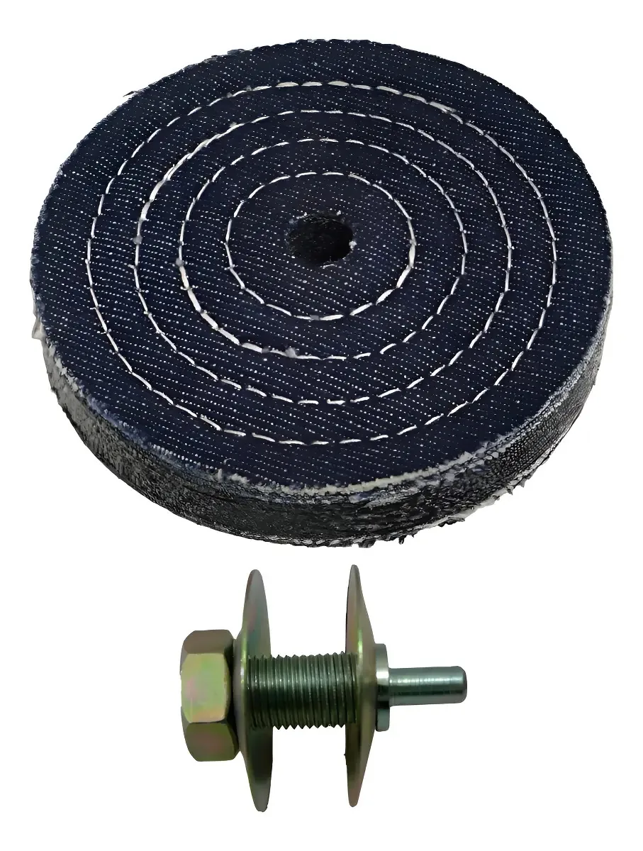Roda de Pano Jeans 100mm Para Polimento Metais Ferrosos e Não Ferrosos