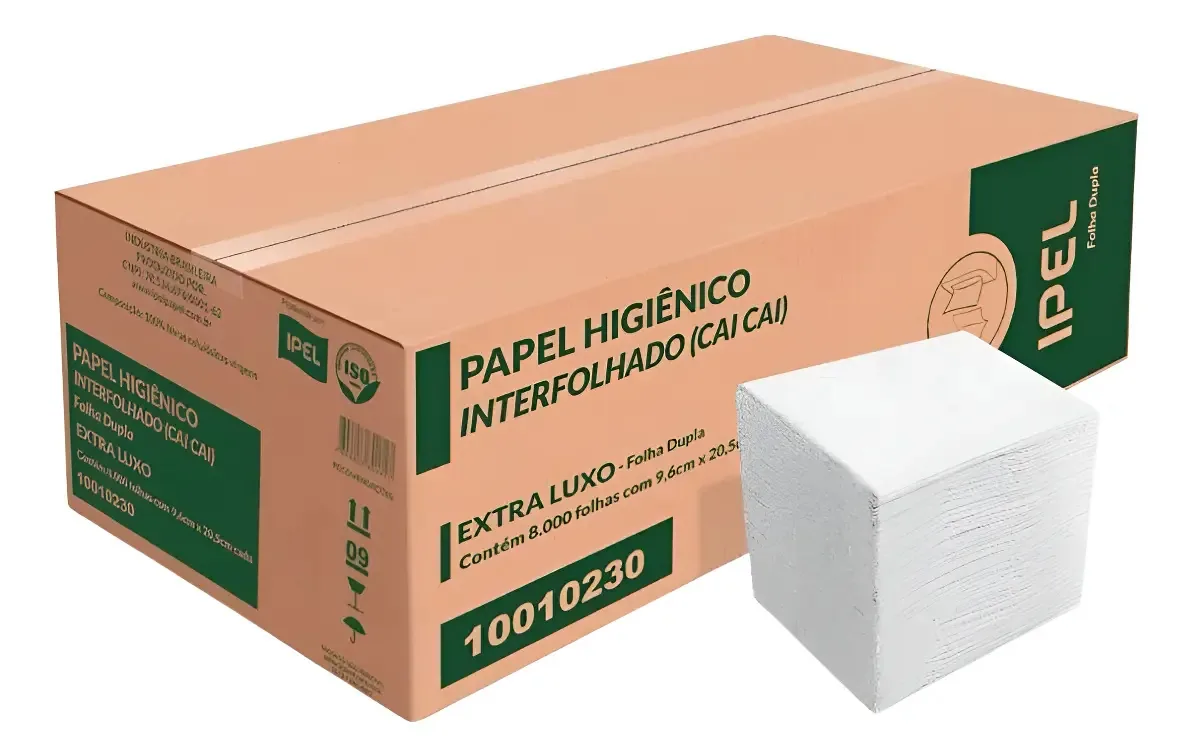 Papel Higiênico Interfolhado Cai Cai 9x20,5 Cm 8000 Folhas
