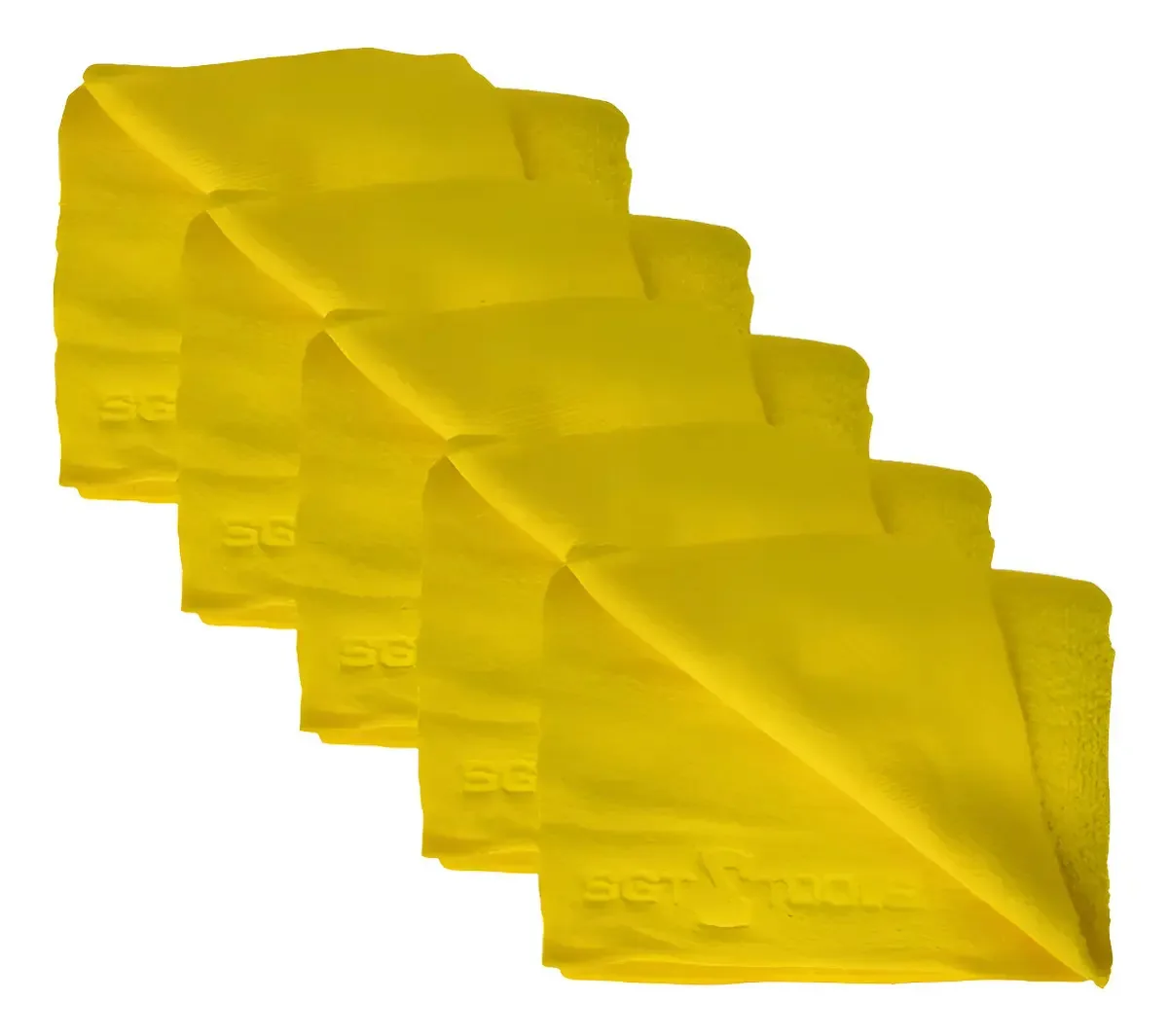 Kit 5 Toalhas Microfibra Amarela 40x60 Liso/felpudo Sigma Am Amarelo