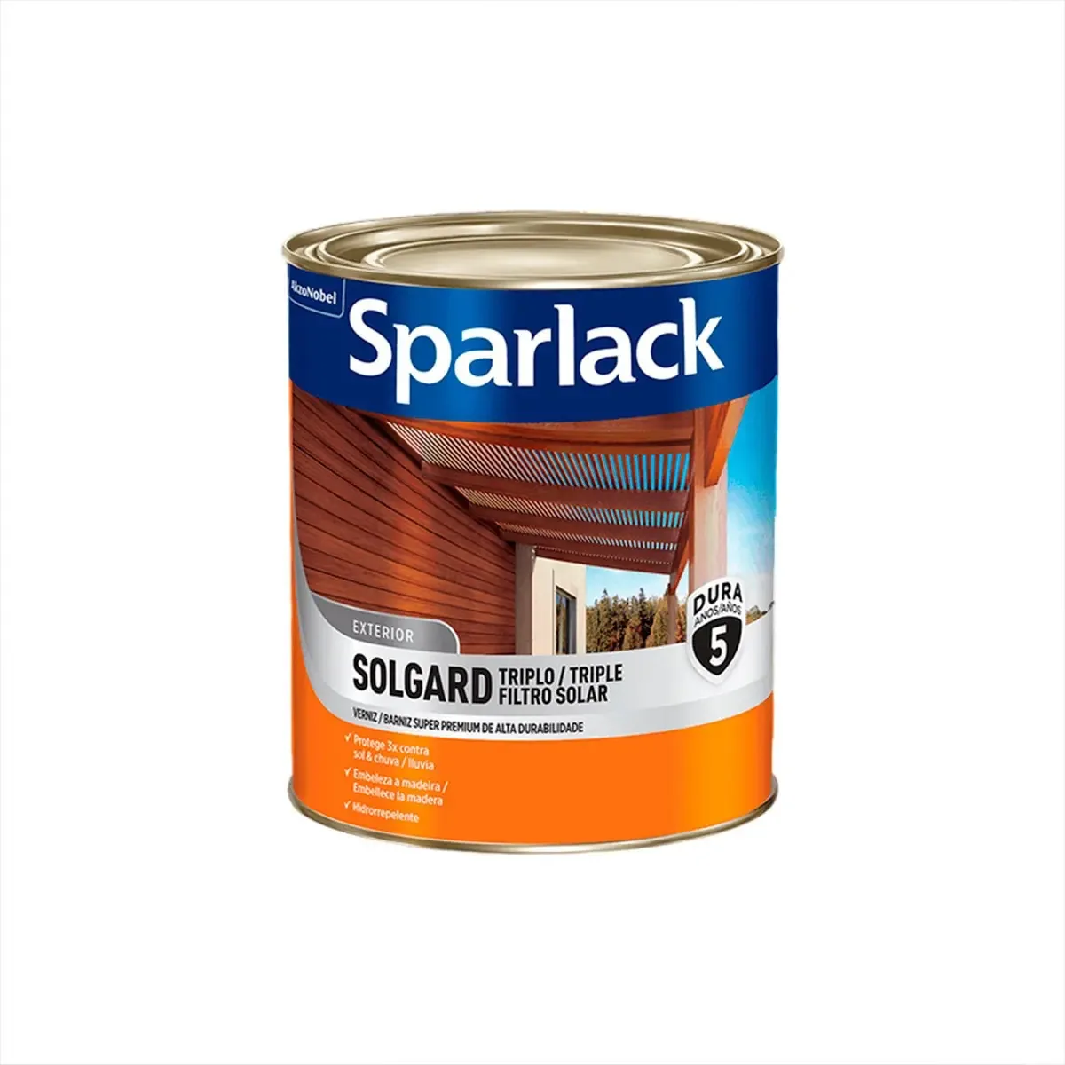 Verniz Premium Sintético Solgard Proteção Solar 900ml Coral Acabamento Acetinado Cor Mogno