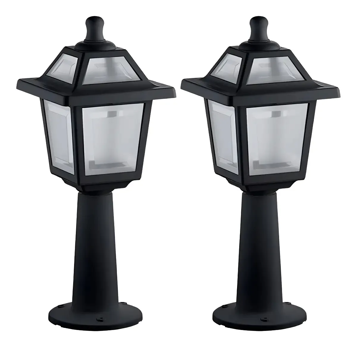Kit 2 Luminárias De Chão Preta Ravena Dital Balizador Jardim