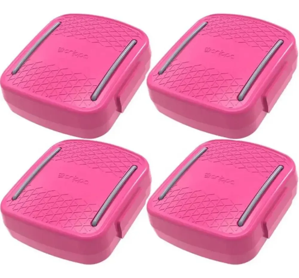 Porta Cotonetes Crippa Organização Rosa com Tampa 4 Unidades