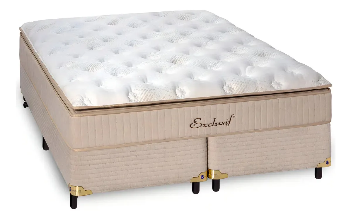 Cama Box Com Colchão Casal Sankonfort Exclusif 138x188