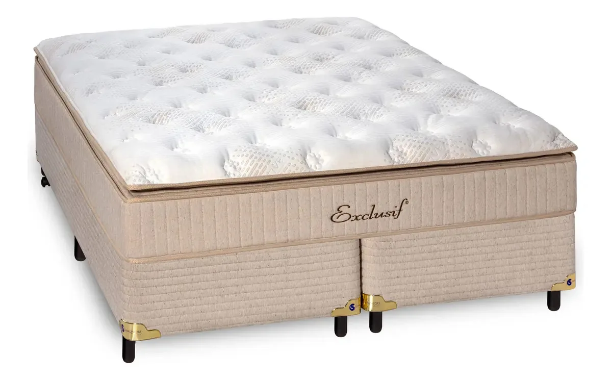 Cama Box Com Colchão Queen Sankonfort Exclusif 158x198