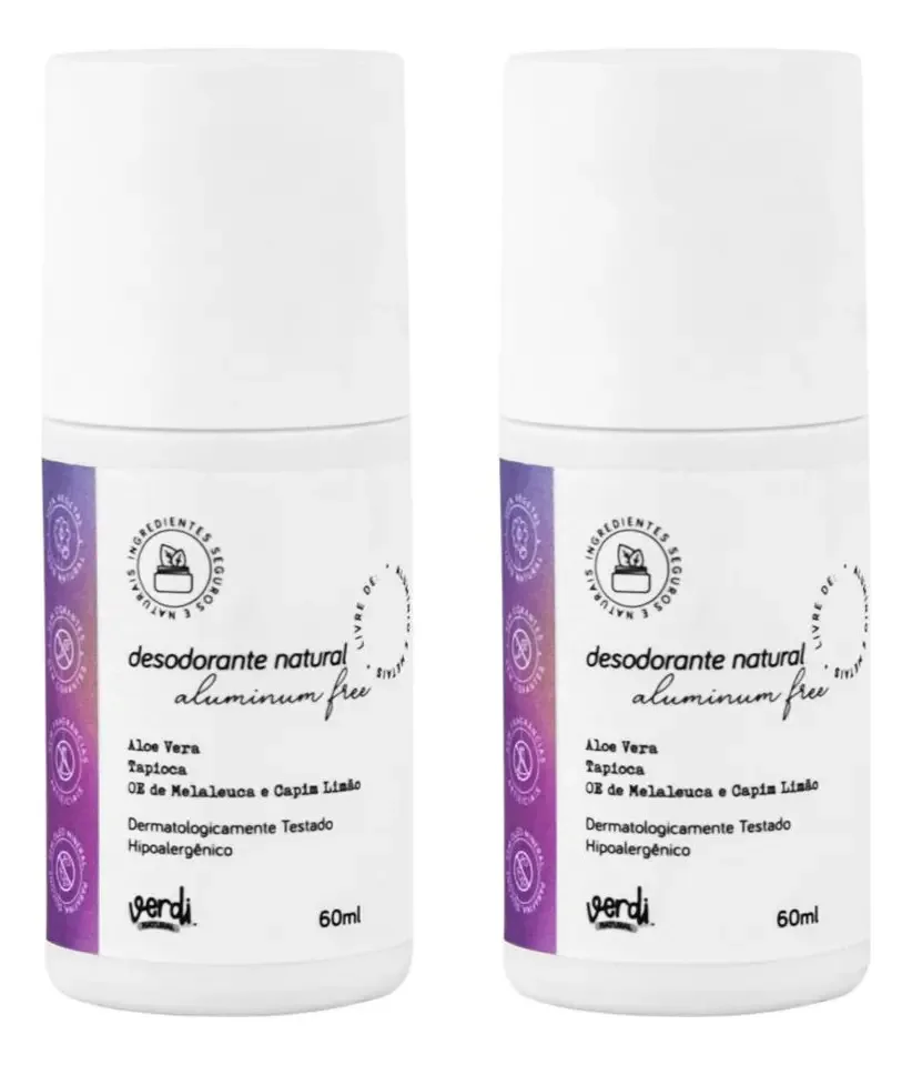 Kit 2 Desodorantes Natural Sem Alumínio 60ml - Verdi