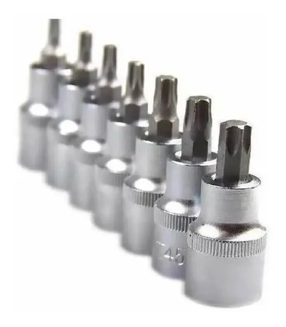 Kit 16 Peças Jogo Soquetes Torx E Soquetes Chaves Ponta Torx