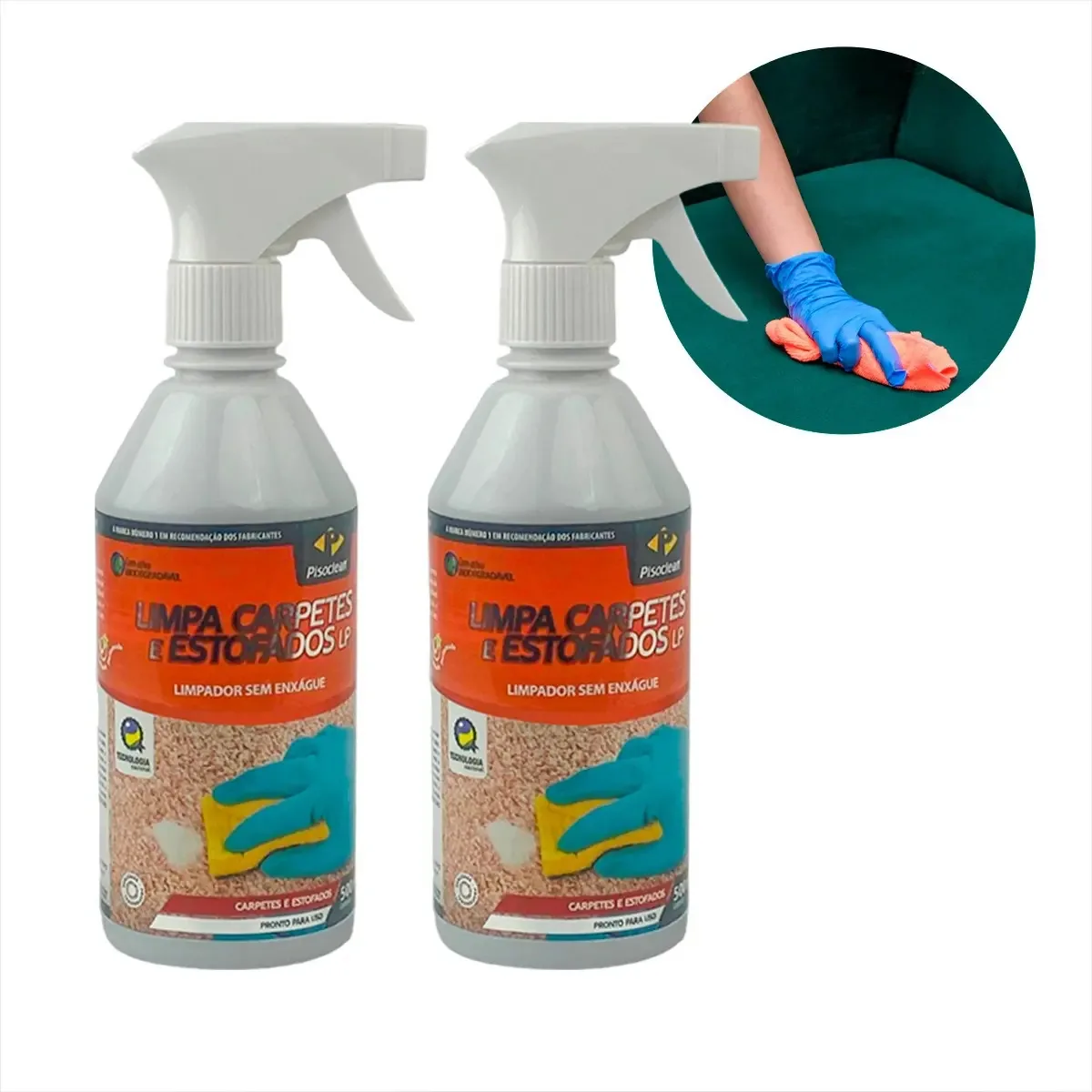 Kit 2 Limpador Removedor De Manchas Para Carpetes Sofá 500ml