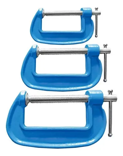 Kit 3 Grampos Sargento De Fixação Tipo C 2, 3 E 4 Pol