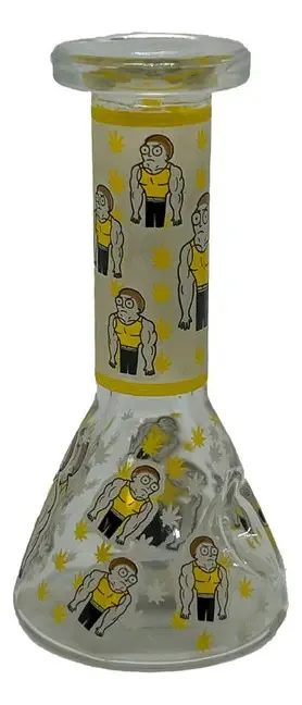Bong De Vidro Rick E Morty Estampado Ss050 Cor Amarelo Morty Forte