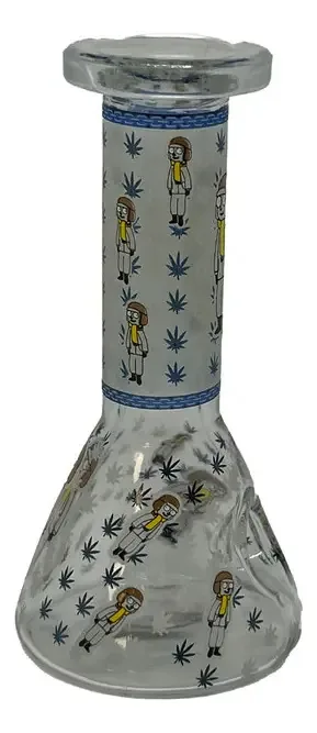 Bong De Vidro Estampado Rick E Morty Ss050 Cor Azul Na Neve