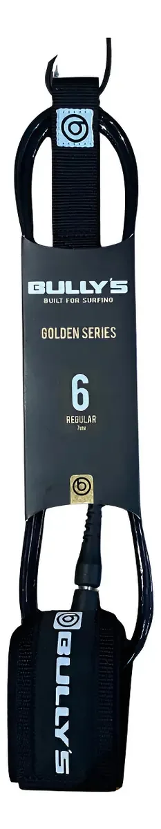 Leash Bullys Golden Regular 6' X 7mm Strep Cor Black