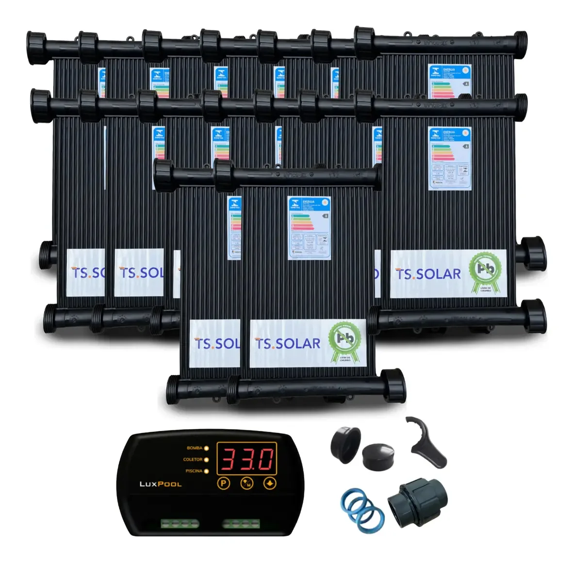 Kit 16 Placas 3m Tssolar E Controlador De Temperatura