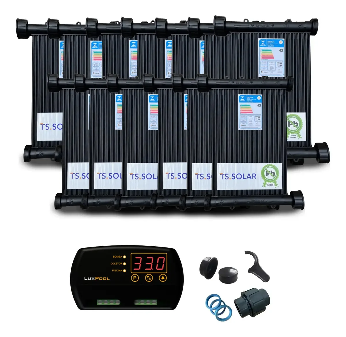 Kit 13 Placas 3m Tssolar E Controlador De Temperatura