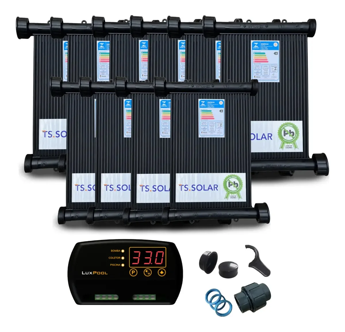 Kit Controlador Temperatura Tholz + 10 Placas De 3m Tssolar