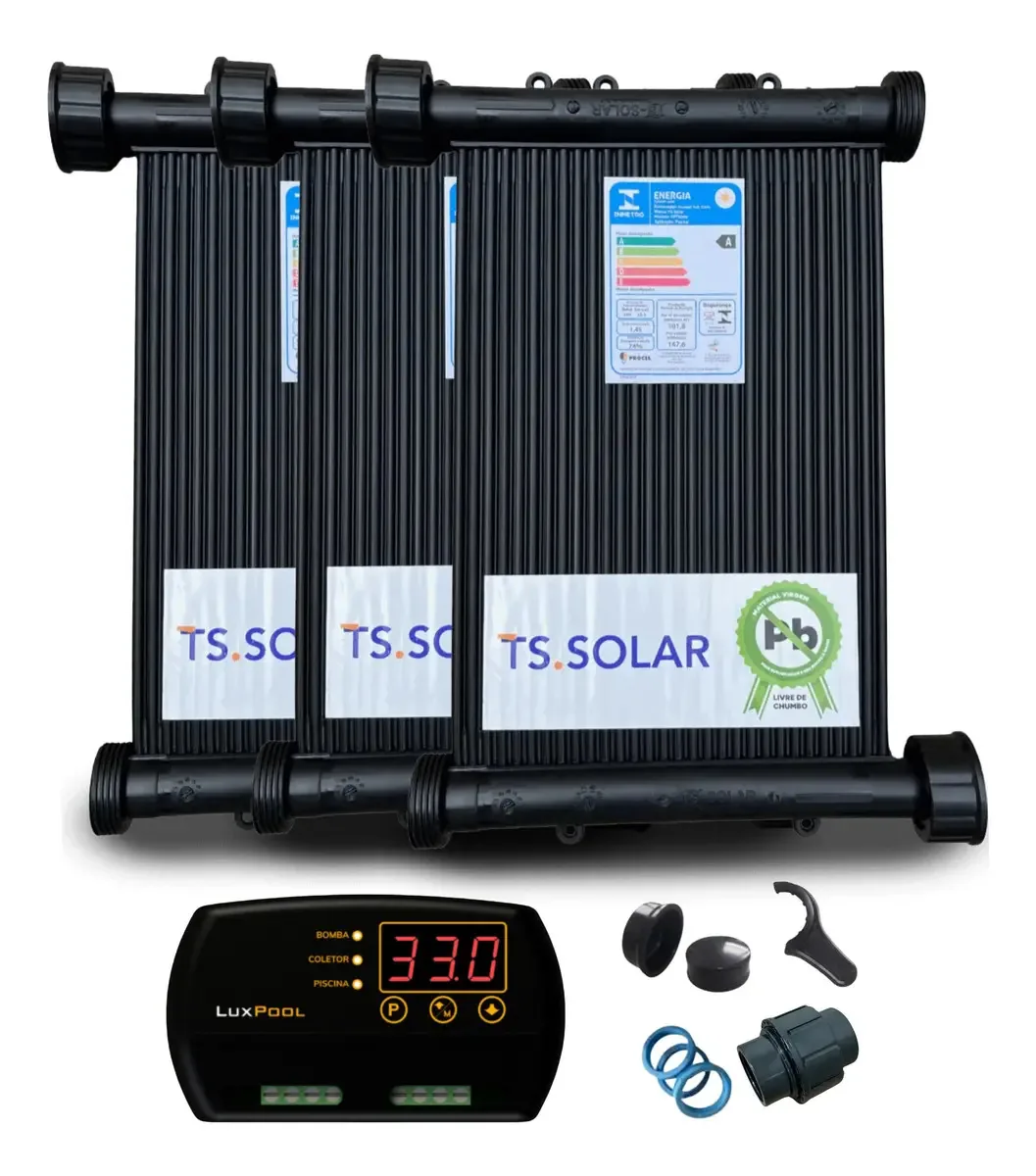 Kit Controlador Temp Tholz + 3 Placas 3m Tssolar