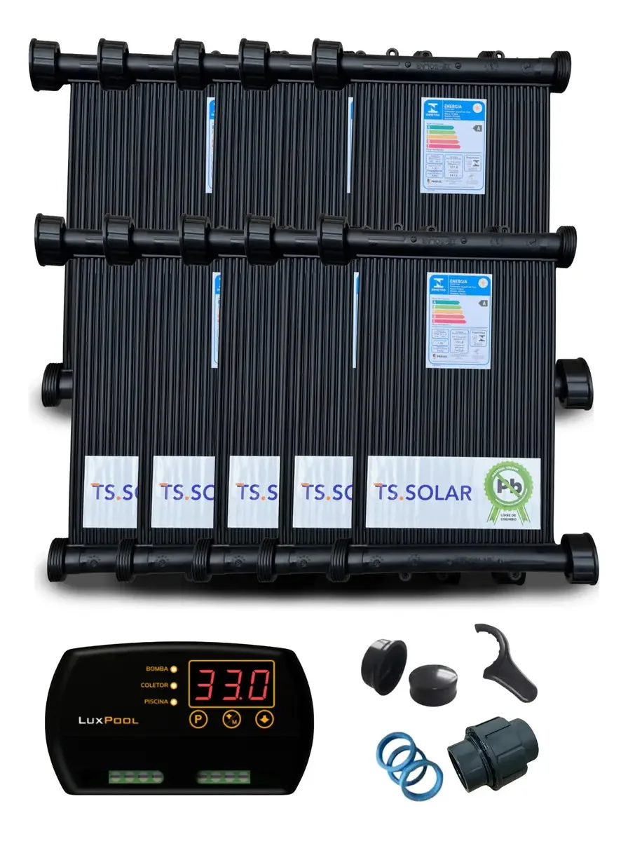 Kit 10 Placas 2m Tssolar + Controlador Temperatura Tholz
