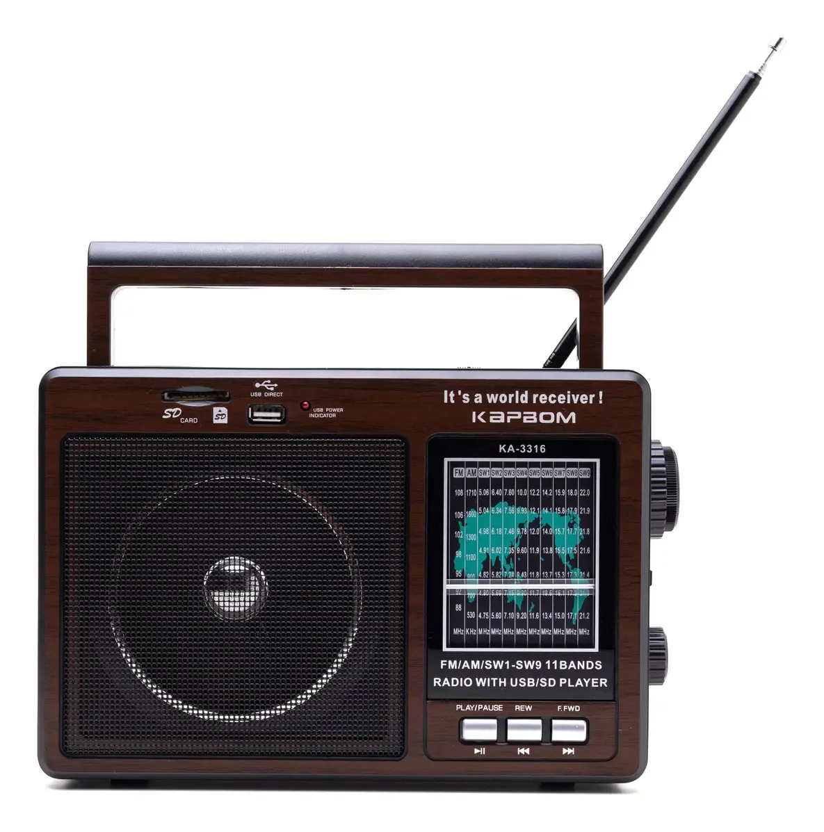Radio Portátil Am/fm 1088 Usb/sd Recarregável Com Antena Radio Vintage Retro Radio Mapa Mundi Radio Portatil Som Limpo Som Alto Alta Qualidade Bateria Longa Duração