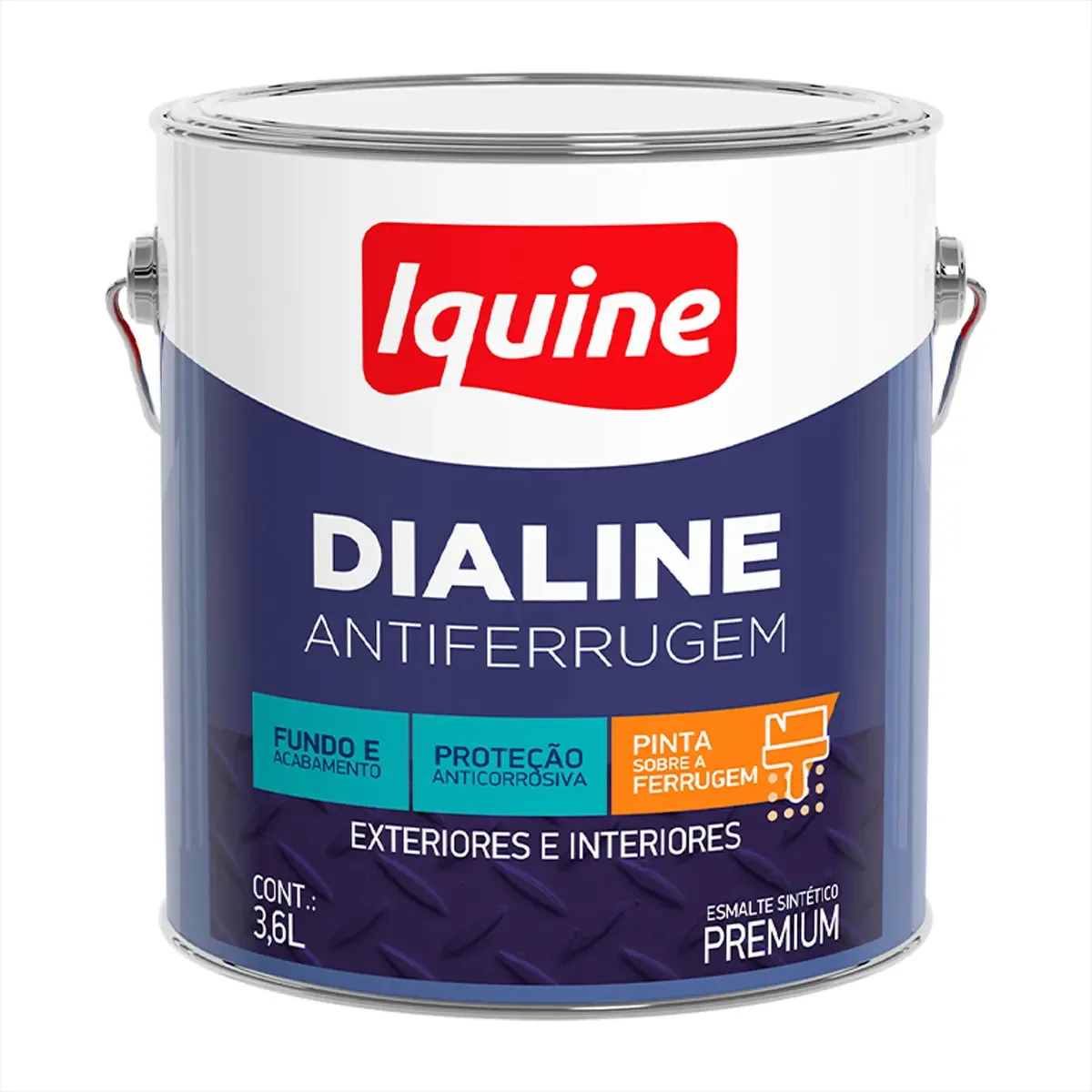 Tinta Esmalte Premium Antiferrugem Fundo E Acabamento 3,6l Acabamento Brilhante Cor Platina