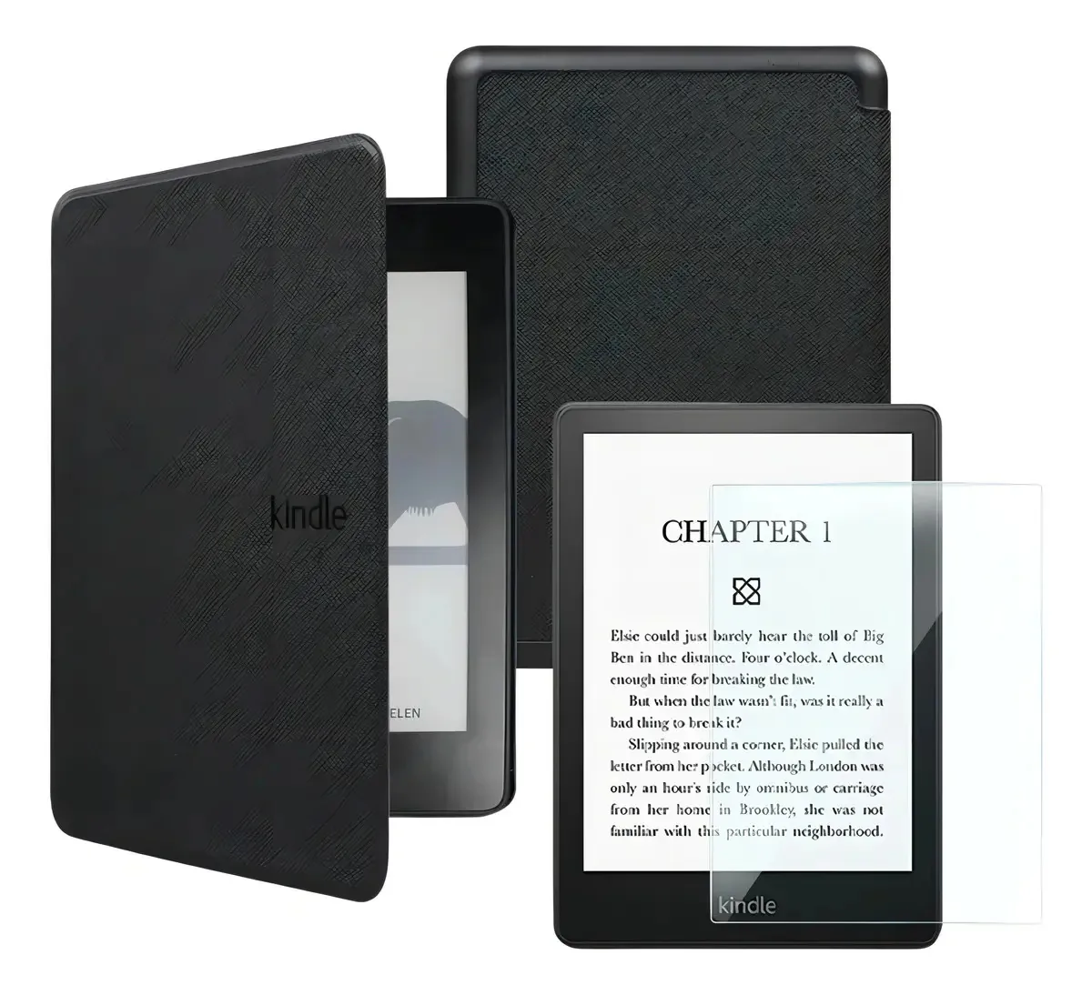 Capa Techking Preto Para Kindle 6 Polegadas K658 2019 + Vidro