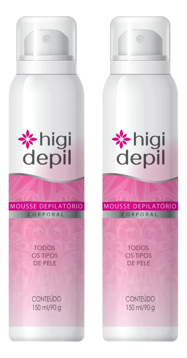 Kit 2 Mousse Depilação Corporal Hidratação Maciez Higi Depil