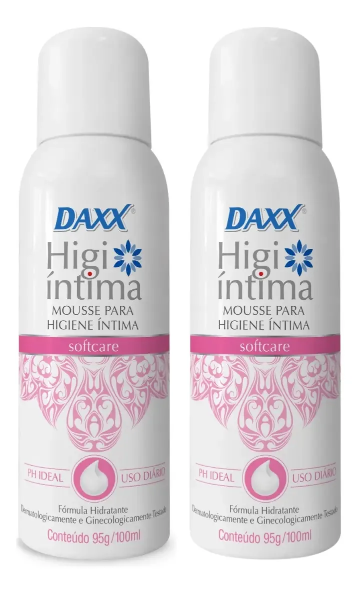 Kit 2 Mousse Para Higiene Íntima Softcare Daxx Higi Íntima
