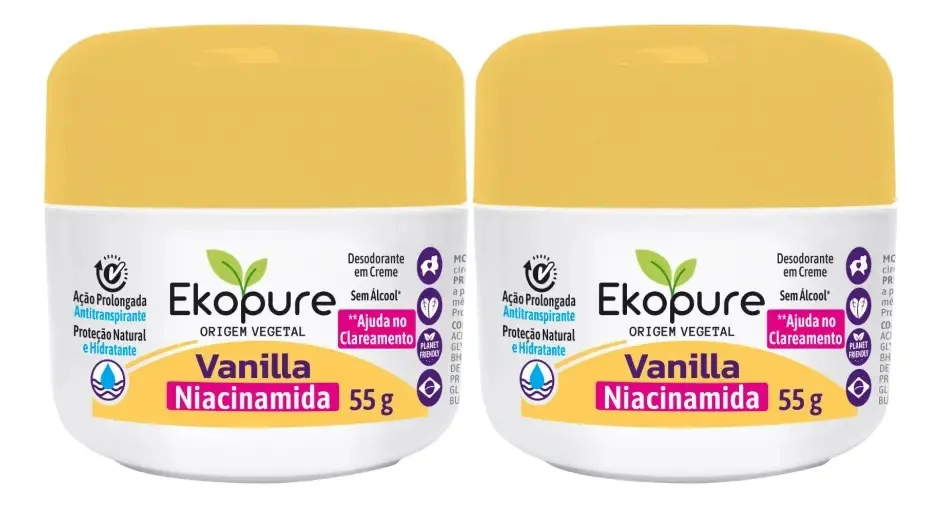 Antitranspirante pote Ekopure Kit desodorantes creme 55 g pacote de 2 u