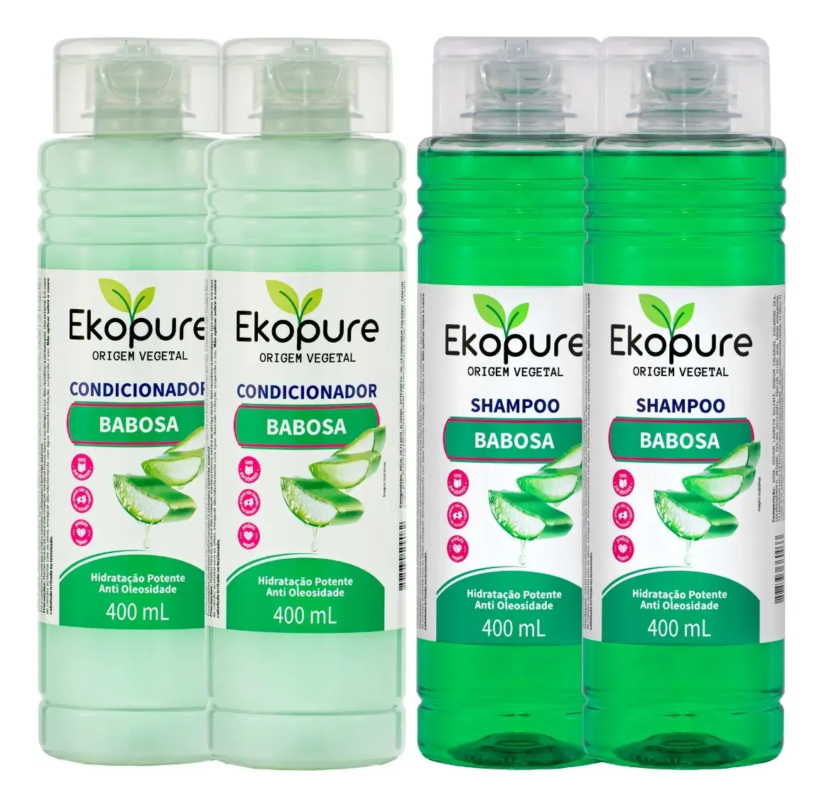 Kit 2 Shampoos E 2 Condicionadores Babosa Hidratação Ekopure