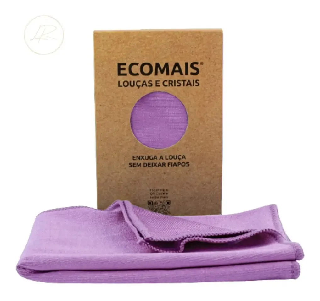 Ecomais Louças E Cristais Pano Para Limpeza E Enxuga 40x60cm Cor Pano Ecomais Akora Lilás