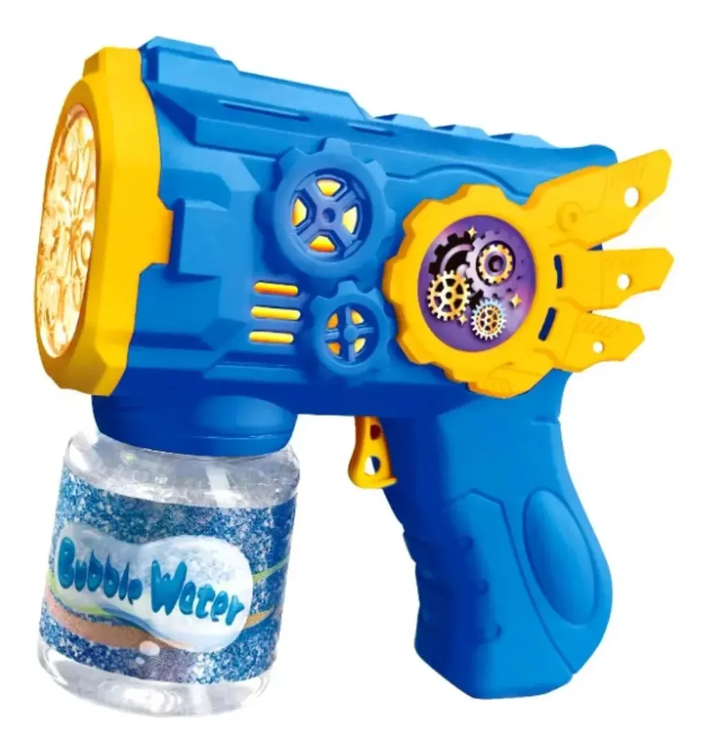 Bubble Gun - Arminha Pistola Lança Bolhas Automático C/ Luz Cor Flying Azul