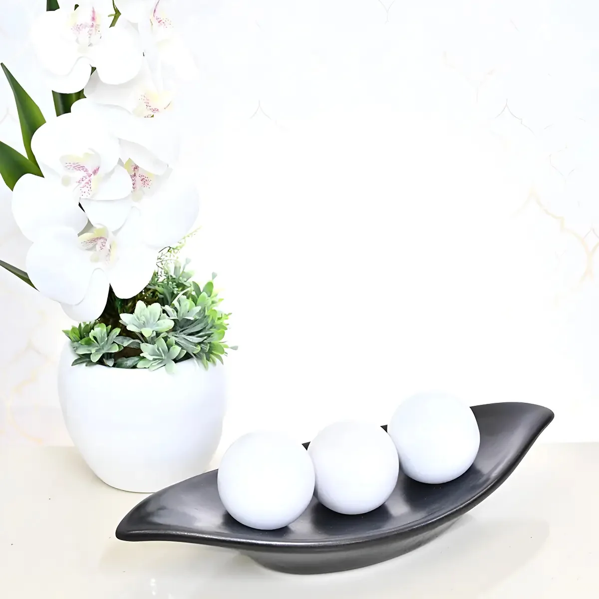 Enfeites Decoração Rack Sala Vasos Decorativo Aparado Casa Cor Preto/branco