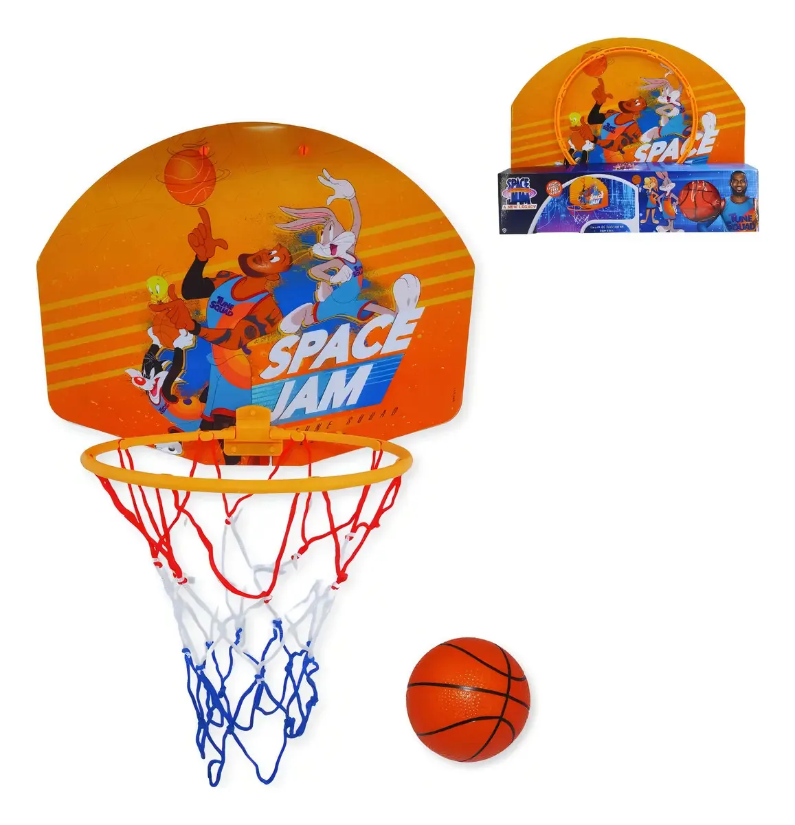 Kit Tabela De Basquete Infantil Space Jam Com Bola E Bomba