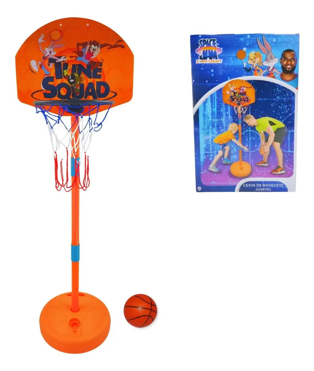 Cesta De Basquete Infanto Juvenil Space Jam 120cm Com Bola