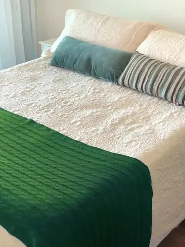 Peseira Cama Queen Trico Manta Sofá 230cmx60cm Cor Verde