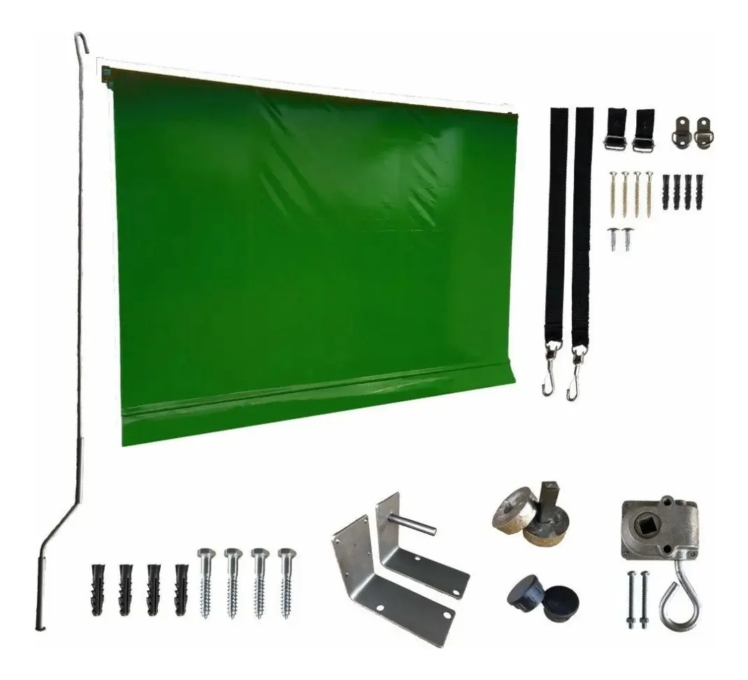 Toldo Janela Porta Retrátil Vertical 4,00x2,50 Kit Cor Verde