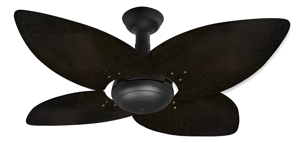 Ventilador de Teto Venti-Delta Office Jet, 4 Pás Rattan Tabaco e Controle Remoto