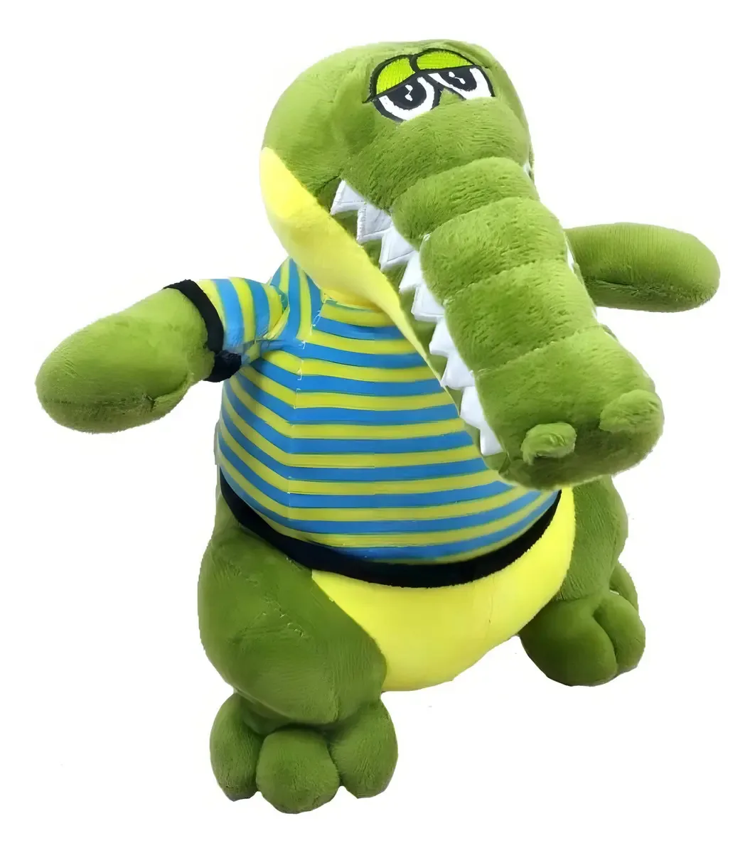 Jacaré De Pelúcia 27 Cm Altura Com Camiseta