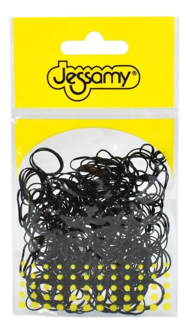 Bandas de cabelo elásticas pretas de goma X250 B303, cor preta