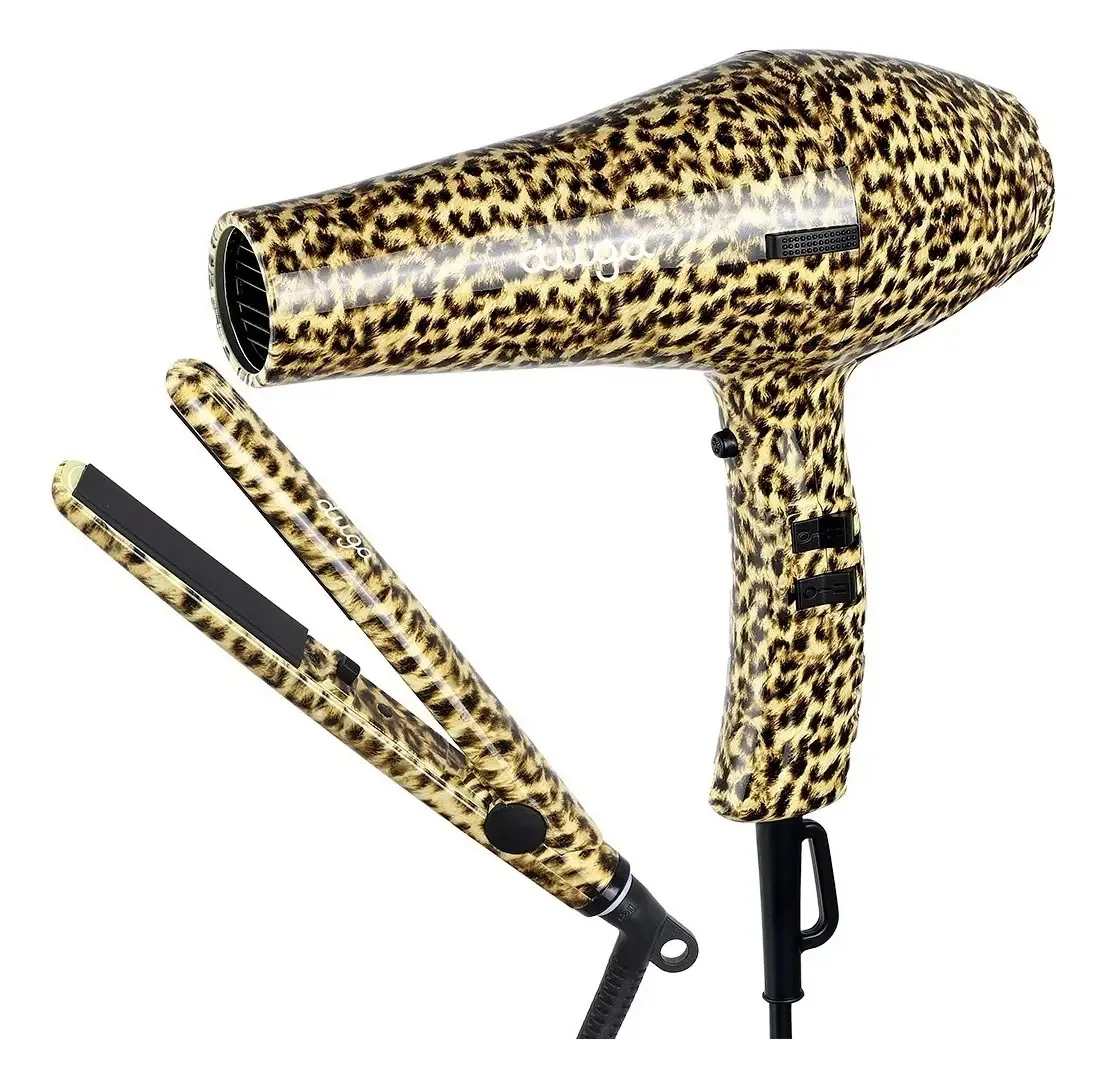 Kit Duga Secador + Plancha Mini Animal Print D5006