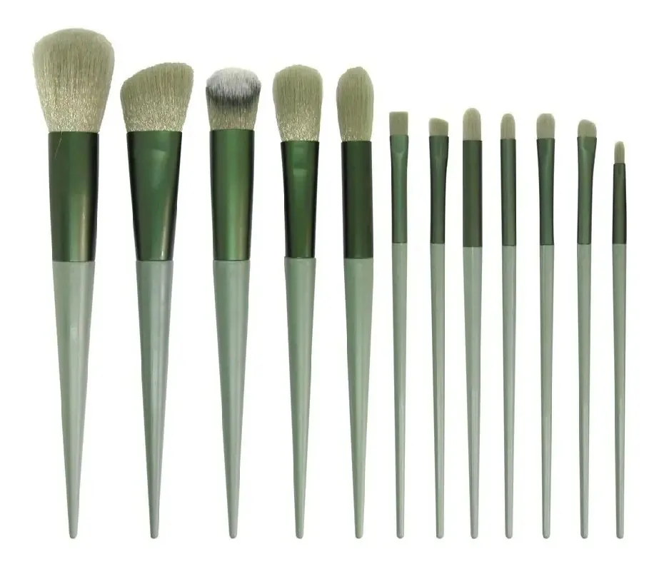 Conjunto de 13 pincéis de maquiagem Jessamy Green, pincéis e pincéis de maquiagem