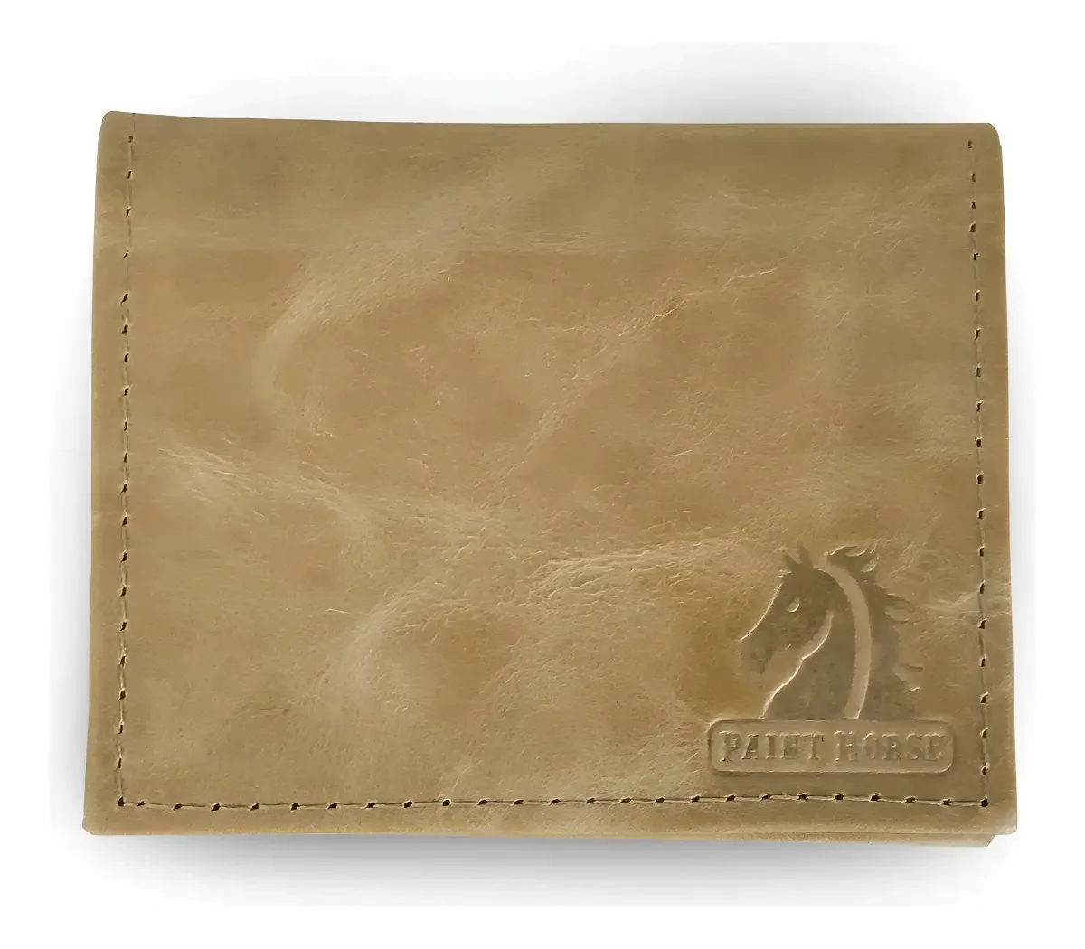 Carteira Couro Cowboy Masculina Country Agro Paint Horse Cor Marrom-claro