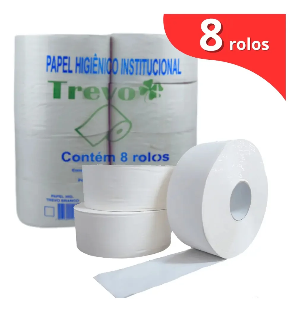 Papel Higiênico Rolão Institucional Folha Simples 8 Rolos